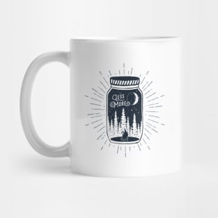 Less Is More. Forest, Bonfire, Camp. Adventure, Travel, Wanderlust. Mug